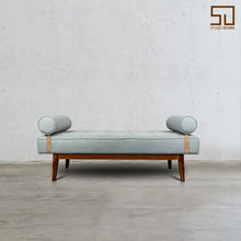 Load image into Gallery viewer, Nordic Bench in Grey Fabric