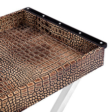 Load image into Gallery viewer, Tray On Stand in Brown Two Tone Leather