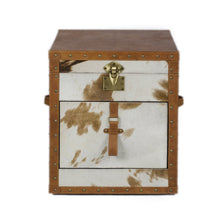 Load image into Gallery viewer, Hair-on Leather Bed Side Table
