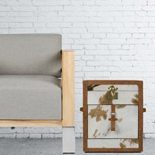Load image into Gallery viewer, Hair-on Leather Bed Side Table