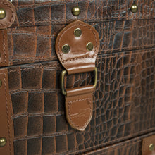 Load image into Gallery viewer, Bed Side Table with Top Open - Vintage Brown Tan