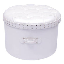 Load image into Gallery viewer, Ivory Round Pouffe