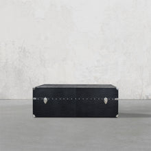 Load image into Gallery viewer, Vintage Trunk Coffee Table in Black Leather
