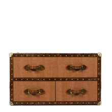 Load image into Gallery viewer, Leather Vintage Trunk Coffee Table - Tan