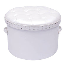 Load image into Gallery viewer, Ivory Round Pouffe