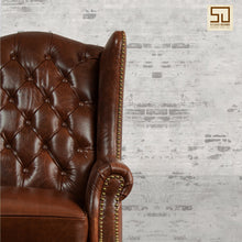 Load image into Gallery viewer, Heritage Wing Chair in Vintage Brown