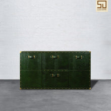 Load image into Gallery viewer, Vintage Trunk Cabinet - Bottle Green