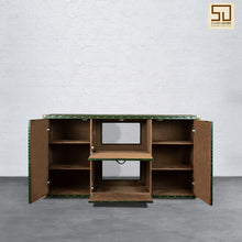 Load image into Gallery viewer, Vintage Trunk Cabinet - Bottle Green