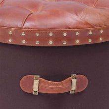 Load image into Gallery viewer, Genuine Leather Round Pouffe