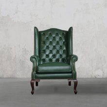 Load image into Gallery viewer, Heritage Wing Chair- Bottle Green