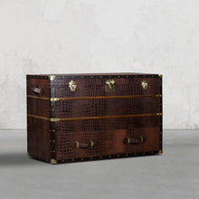 Load image into Gallery viewer, Streamer Trunk Chest of Drawers - Vintage Brown