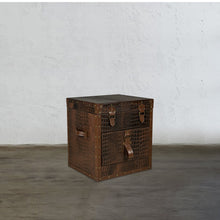 Load image into Gallery viewer, Bed Side Table with Top Open - Vintage Brown Tan