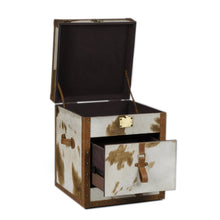 Load image into Gallery viewer, Hair-on Leather Bed Side Table