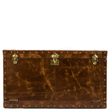 Load image into Gallery viewer, Leather Vintage Streamer Trunk Coffee Table