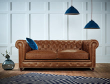 Load image into Gallery viewer, Gentleman's Club Three Seater Chesterfield Sofa