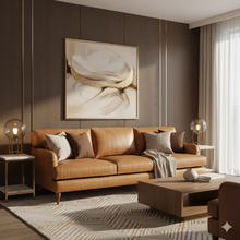 Load image into Gallery viewer, Lancashire Round Arm Four Seater Leather Sofa