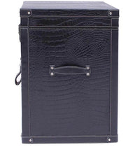 Load image into Gallery viewer, Bed Side Table with Top Open - Black Croco