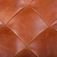 Stilettos Pouf with Vintage Tan Leather Top