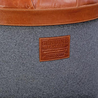 Stilettos Pouf with Vintage Tan Leather Top