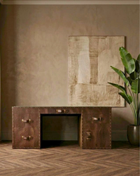 Directors Desk in Vintage Brown Leather