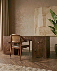 Directors Desk in Vintage Brown Leather