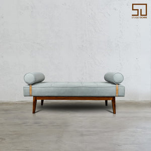 Nordic Bench in Grey Fabric