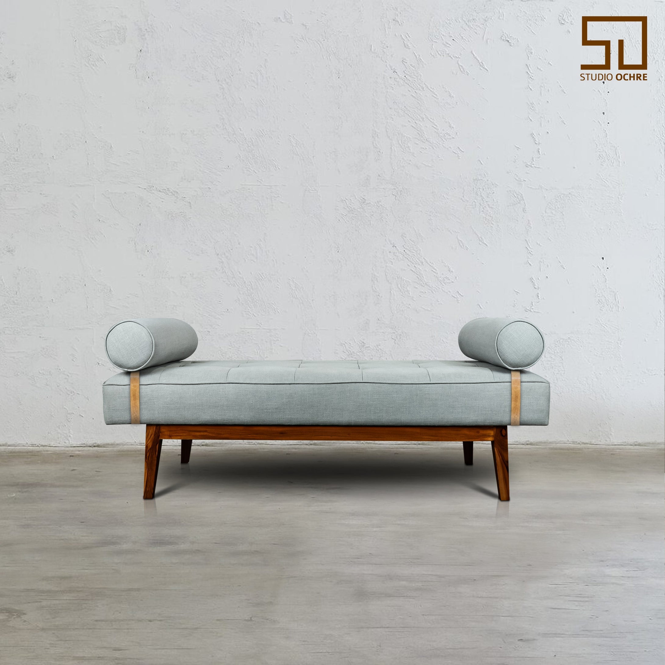 Nordic Bench in Grey Fabric