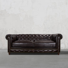 Load image into Gallery viewer, Gentleman&#39;s Club Three Seater Chesterfield Sofa

