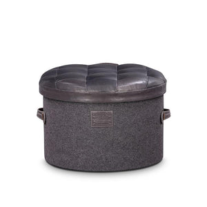 Stilettos Pouf with Charcoal Black Leather Top