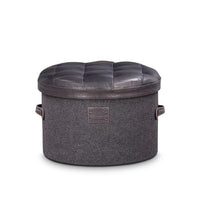 Stilettos Pouf with Charcoal Black Leather Top