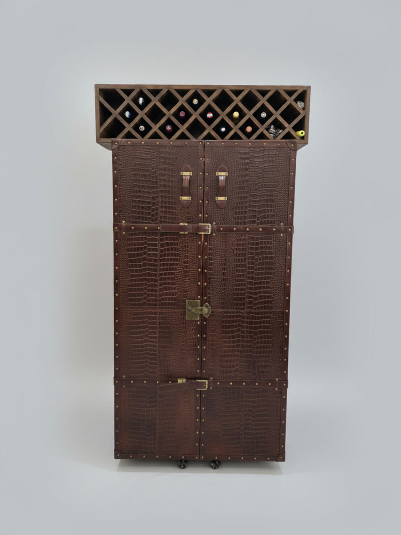 Heritage Bar Cabinet 6 ft - Vintage Brown