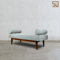 Nordic Bench in Grey Fabric