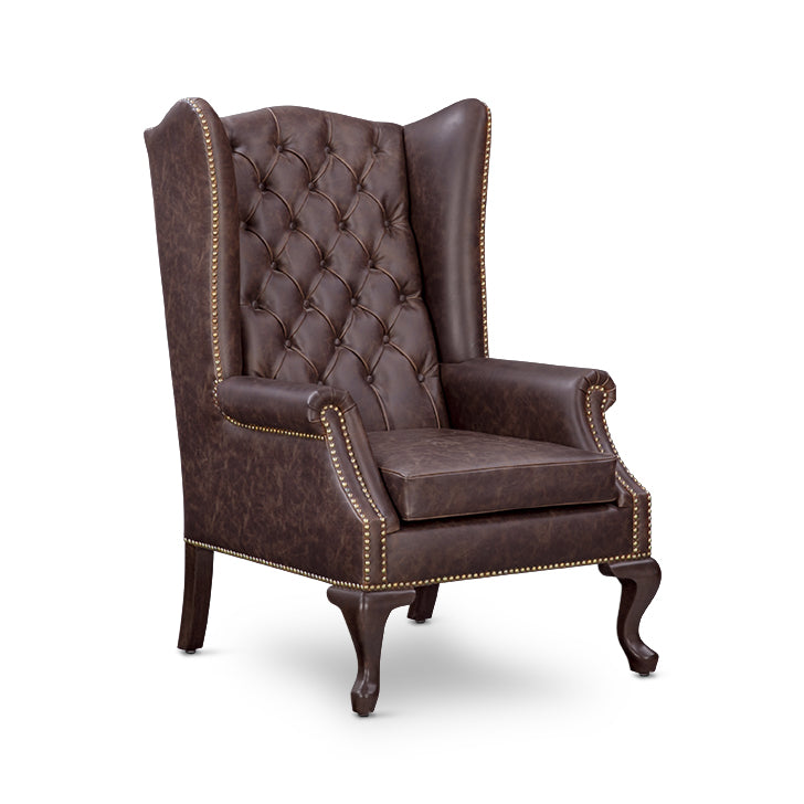 Heritage Wing Chair in Espresso Brown