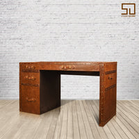 Directors Desk in Vintage Tan Leather