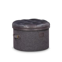 Stilettos Pouf with Charcoal Black Leather Top