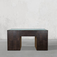 Directors Desk in Vintage Brown Leather