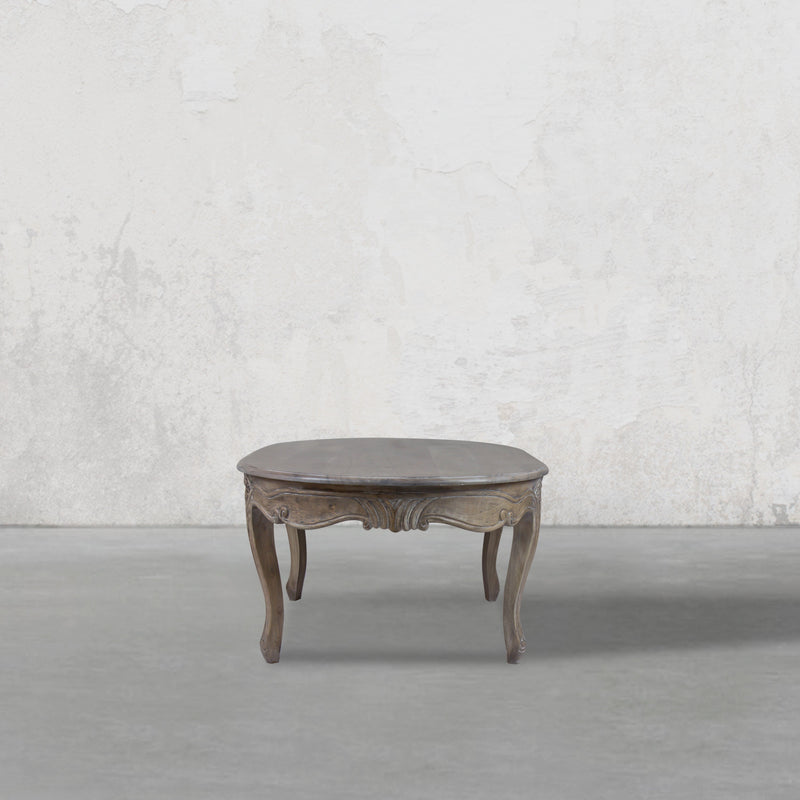 French Distressed Country Style Oval Coffee Table