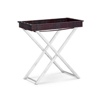 Tray On Stand in Black Leather