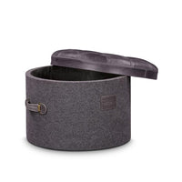 Stilettos Pouf with Charcoal Black Leather Top
