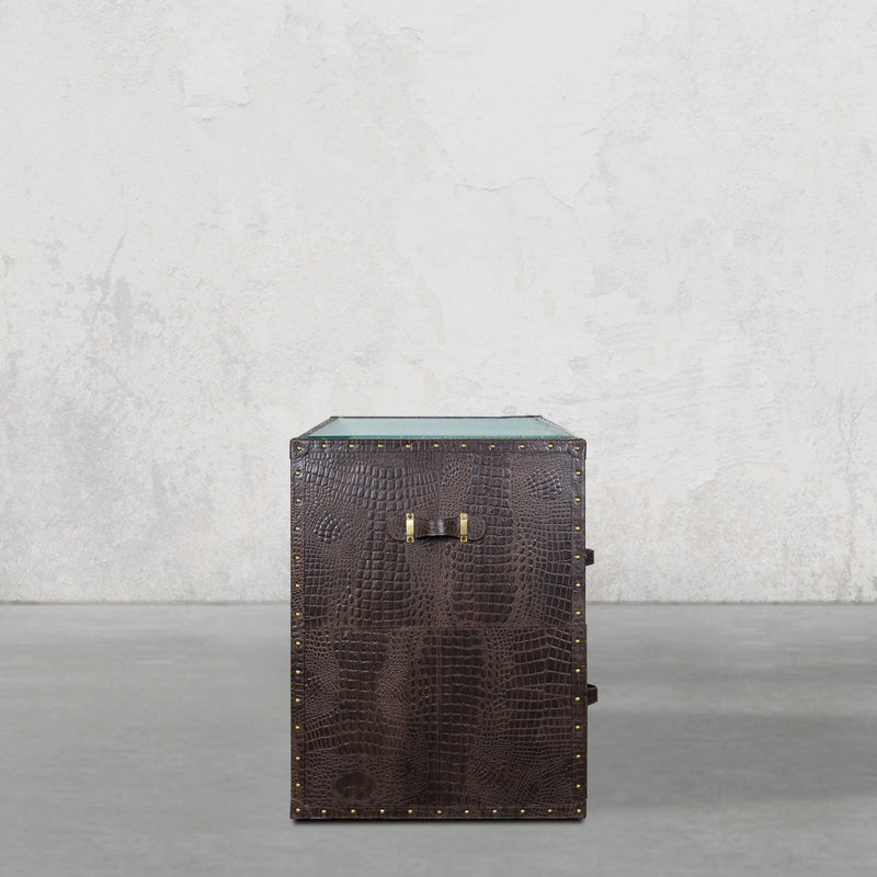 Directors Desk in Vintage Brown Leather