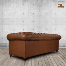 Load image into Gallery viewer, Gentleman&#39;s Club Three Seater Chesterfield Sofa
