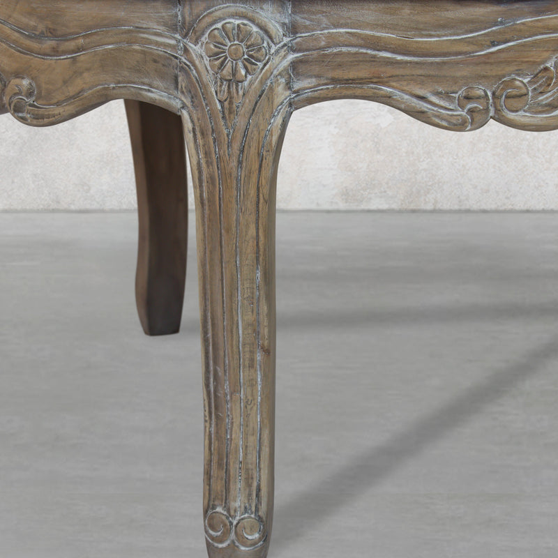 French Distressed Country Style Oval Coffee Table