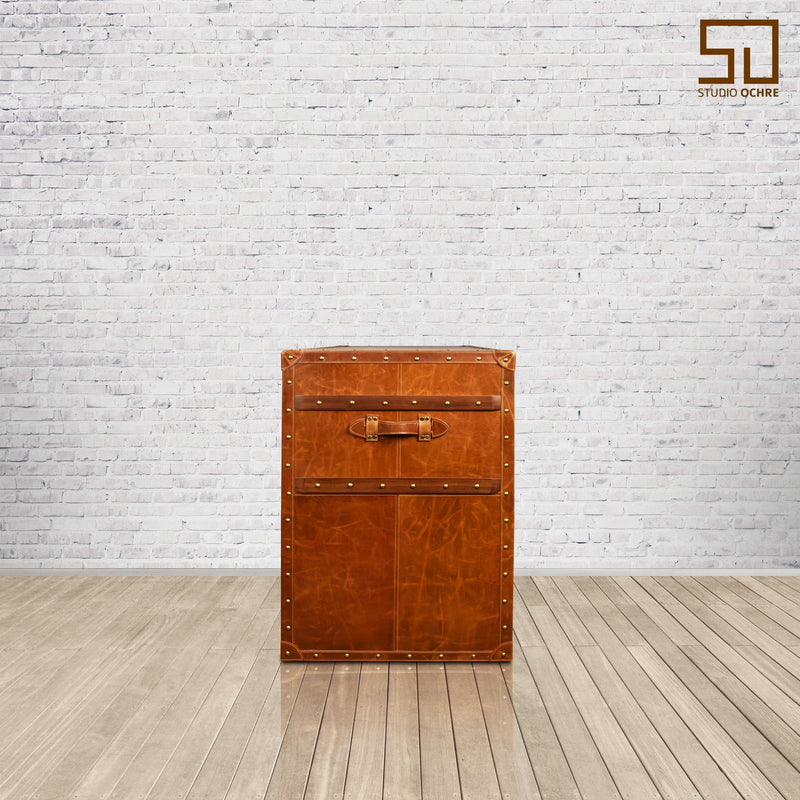 Directors Desk in Vintage Tan Leather