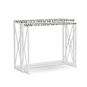 Console Table in Hair-on Leather