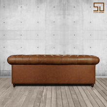 Load image into Gallery viewer, Gentleman&#39;s Club Three Seater Chesterfield Sofa
