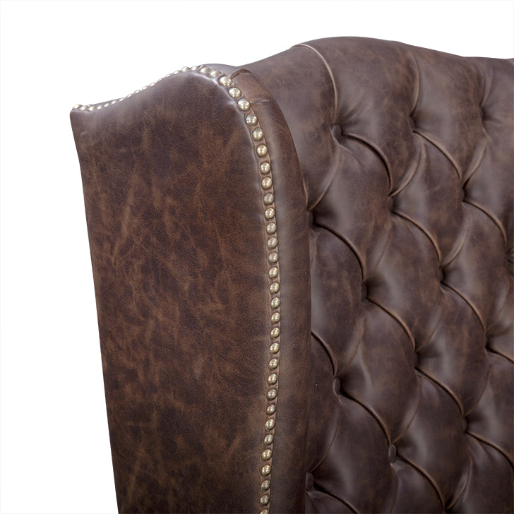 Heritage Wing Chair in Espresso Brown