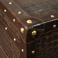 Mini Trunk Coffee Table in Espresso Brown Leather