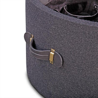 Stilettos Pouf with Charcoal Black Leather Top