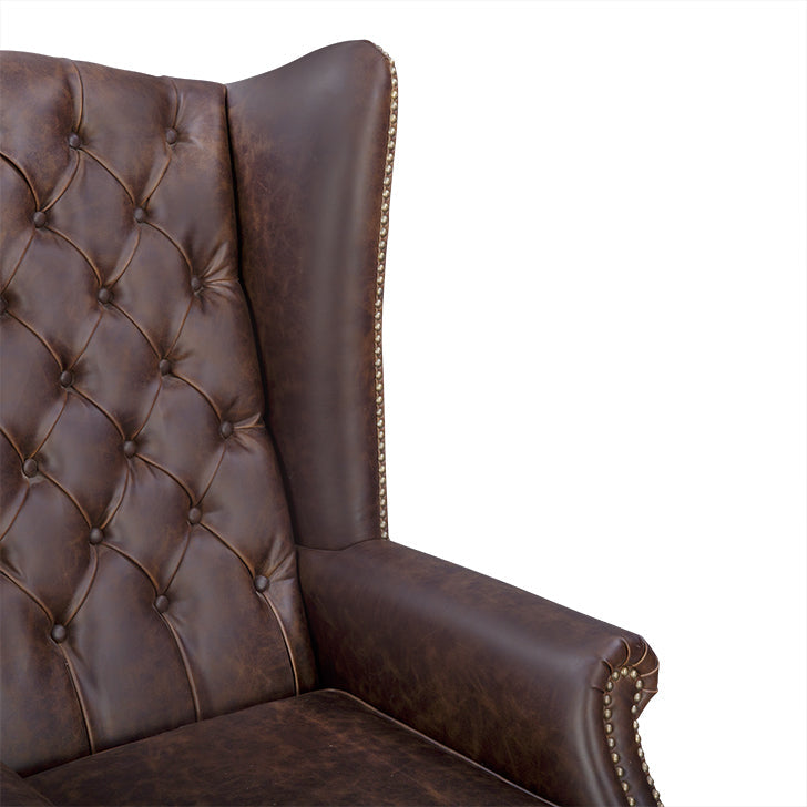 Heritage Wing Chair in Espresso Brown