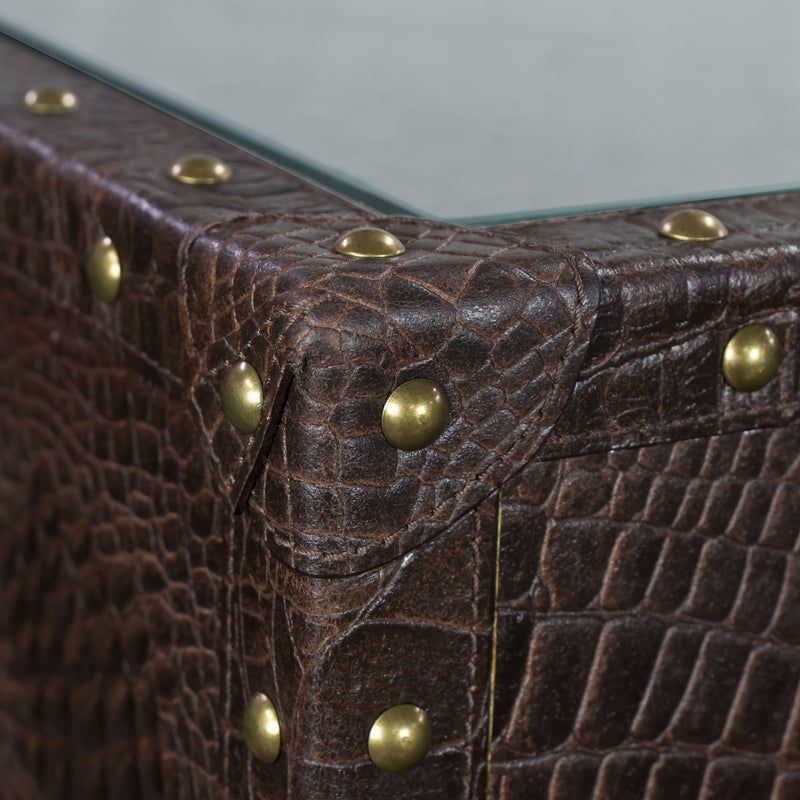 Directors Desk in Vintage Brown Leather